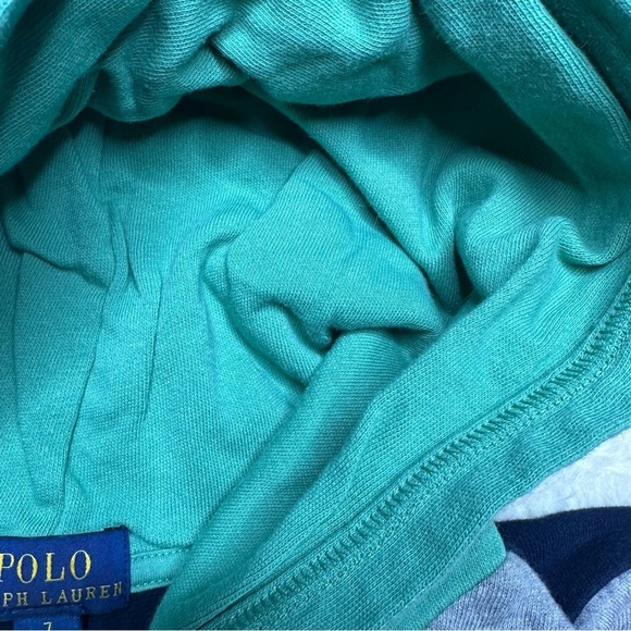Polo Ralph Lauren Colour-Block Spa Terry Hoodie Grey & Multicoloured Size 7 - Picture 8 of 16